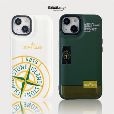 Пуферный чехол для iPhone XR Stone Island с логотипом Оливковый