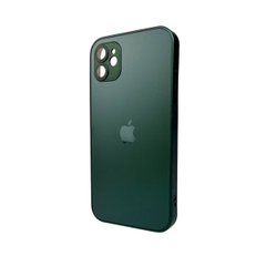 Чехол AG Glass Matt Frame Color MagSafe Logo для Apple iPhone 11 Cangling Green