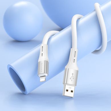 Кабель BOROFONE BX88 Solid silicone charging data cable for iP White (BX88LW)