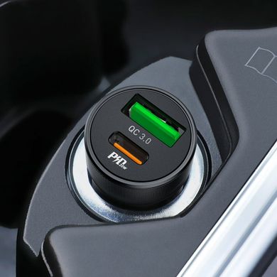 Автомобильное зарядное устройство HOCO Z32B Speed up PD20W+QC3.0 car charger Black (6931474739797)