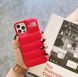 Красный пуферний чехол-пуховик для iPhone 12