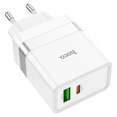 Мережевий зарядний пристрій HOCO N21 Extension speed PD30W+QC3.0 charger set(Type-C to Type-C) White (6931474757791)