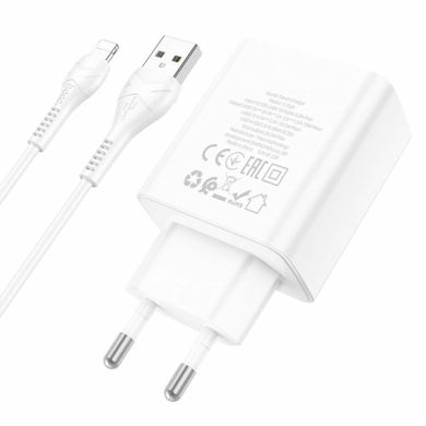 Сетевое зарядное устройство HOCO C102A Fuerza QC3.0 four-port charger set(iP) 18W White (6931474777720)