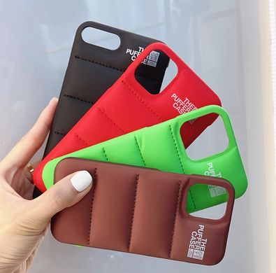 Червоний пуферний чохол-пуховик для iPhone 12 Mini