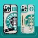Чехол для iPhone 13 Mini Starbucks с защитой камеры Прозрачно-зеленый