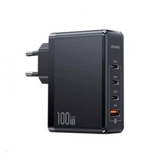 Мережевий зарядний пристрій Usams US-CC163 T50 100W 4 Ports ACCC GaN Fast Charger (EU) Black (CC163TC01)