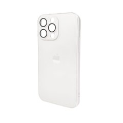 Чохол AG Glass Matt Frame Color Logo для Apple iPhone 15 Pro Max Pearly White