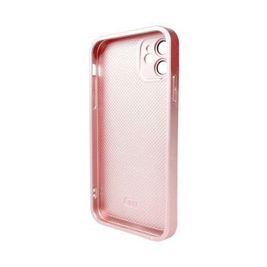 Чехол AG Glass Matt Frame Color MagSafe Logo для Apple iPhone 11 Chanel Pink