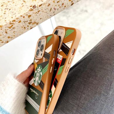 Чехол для iPhone 12 Starbucks с защитой камеры Карамельный