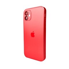 Чохол AG Glass Matt Frame Color MagSafe Logo для Apple iPhone 11 Cola Red
