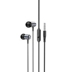 Наушники HOCO M108 Spring metal universal earphones with mic Metal Gray (6931474797575)