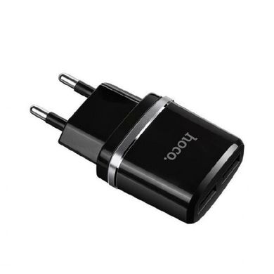 Сетевое зарядное устройство HOCO C12 Smart dual USB charger Black (6957531063094)