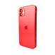 Чехол AG Glass Matt Frame Color MagSafe Logo для Apple iPhone 11 Cola Red