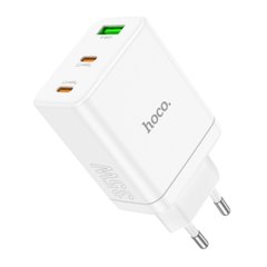 Мережевий зарядний пристрій HOCO N33 Start three-port PD35W(2C1A) charger White (6931474795083)