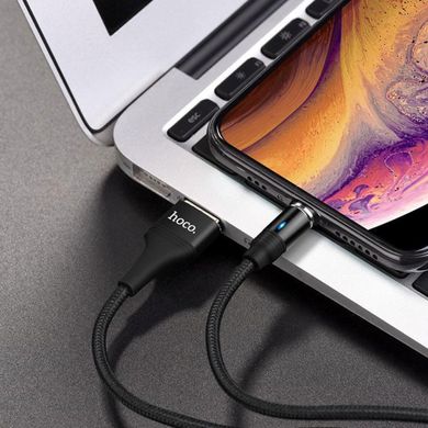 Кабель HOCO U76 Fresh magnetic charging cable for iP Black (6931474716705)