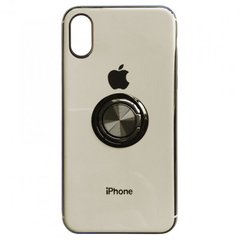 Накладка Soft GLASS кольцо iPhone XS Max gold