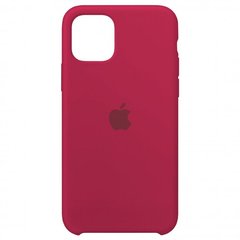 Silicone case for iPhone 11 Pro Max (36) rose red, Червоний