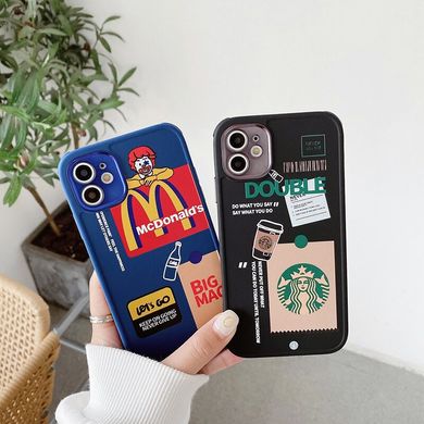 Синий чехол McDonalds для iPhone 11 с защитой камеры