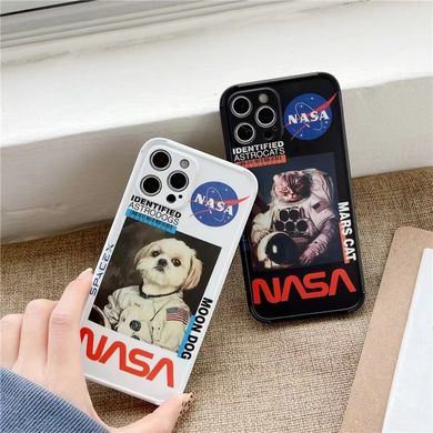 Белый чехол NASA "Лунный пес" для iPhone X/XS