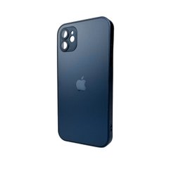 Чохол AG Glass Matt Frame Color MagSafe Logo для Apple iPhone 11 Navy Blue