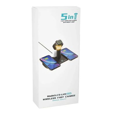 Бездротова зарядка стенд Smart 5in1 Fast 15W (Phone + Phone + Watch + AirPods) Black