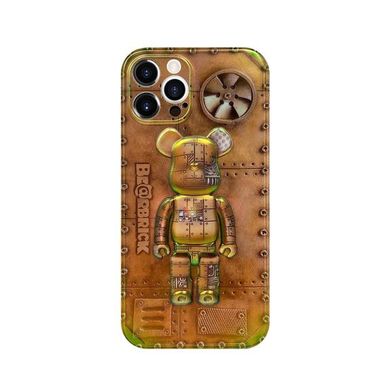 Чехол для iPhone 13 Pro 3D Ретро механический Bearbrick Коричневый