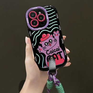 Чохол для iPhone 15 Pro Max із сумкою-гаманцем і ремінцем Cat Monster