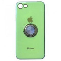 Накладка Soft GLASS кольцо iPhone 7/8 green