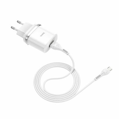 Мережевий зарядний пристрій HOCO C12Q Smart QC3.0 charger set(Micro) 18W White (6931474716286)