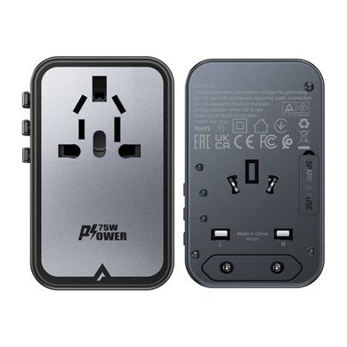 УЗП ACEFAST Z1 PD75W GaN (3*USB-C+2*USB-A) multifunctional charging adapter Black (AFZ1)