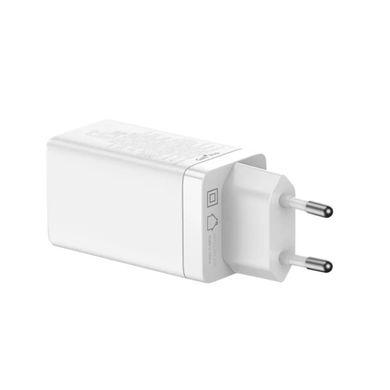 МЗП Baseus GaN3 Pro Fast Charger 2C+U 65W EU White(Include：Baseus Xiaobai series fast charging Cable Type-C to Type-C 100W(20V/5A) 1m White） (CCGP050102)