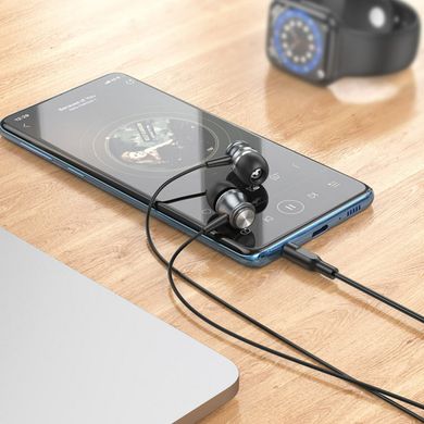 Наушники BOROFONE BM75 Platinum metal universal earphones with microphone Metal Gray (BM75MG)