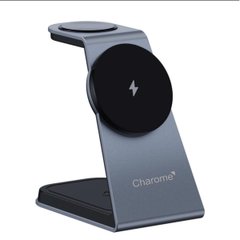 Бездротовий зарядний пристрій CHAROME H14 3-in-1 Wireless Charging Stand Silver (6974324910854 )