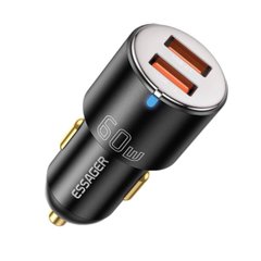 Автомобильное зарядное устройство Essager City Dual USB-A Car Charger 60W black (ECC2C1A-FF01) (ECC2C1A-FF01)