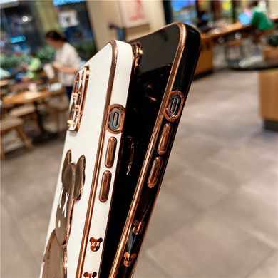 Роскошный чехол для iPhone X/XS 3D Bearbrick Kaws Power Bear Сиреневый