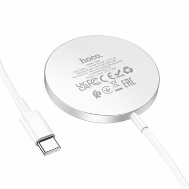 Бездротовий зарядний пристрій HOCO CW47 Original series 15W magnetic wireless fast charger White (6931474795076)