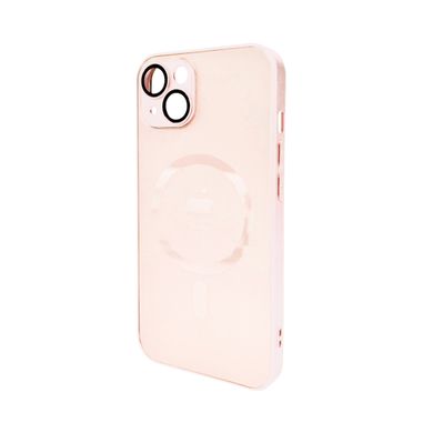 Чехол AG Glass Matt Frame Color MagSafe Logo для Apple iPhone 13 Chanel Pink