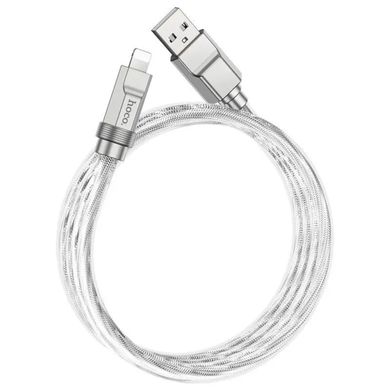 Кабель HOCO U113 Solid silicone charging data cable iP Silver (6931474790040)