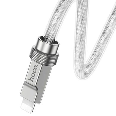 Кабель HOCO U113 Solid silicone charging data cable iP Silver (6931474790040)