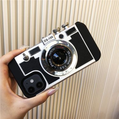 Чехол для iPhone 12 с ремешком "Фотоаппарат" Черный