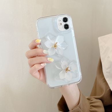 Чехол для iPhone 14 Pro Max 3D Цветок лотоса Белый