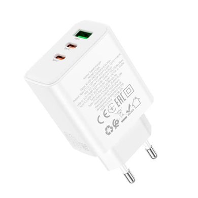 Мережевий зарядний пристрій HOCO C126A Pure power PD40W three-port(2C1A) charger White (6931474798725)