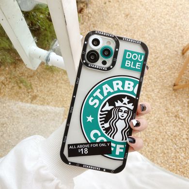 Чохол для iPhone 13 Pro Starbucks із захистом камери Прозоро-чорний