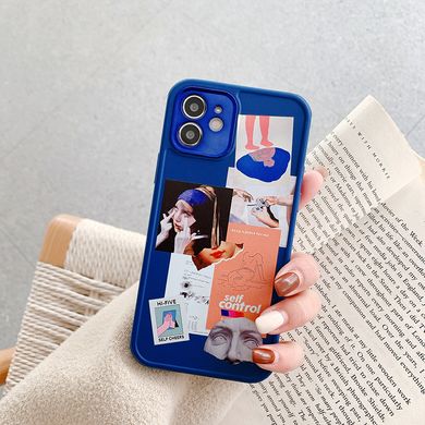 Синий чехол Lady Fashion с боковой печатью для iPhone 11+ защита камеры