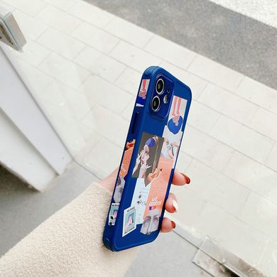 Чохол для iPhone 11 Lady Fashion з боковою печаттю і захистом камери Синій