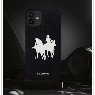 Черный чехол Santa Barbara Polo Umbra "Жокей" для iPhone 12 Pro Max из кожи