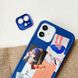 Синий чехол Lady Fashion с боковой печатью для iPhone 11+ защита камеры