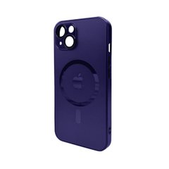 Чохол AG Glass Matt Frame Color MagSafe Logo для Apple iPhone 13 Deep Purple