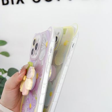Чехол для iPhone 12 Цветик-Семицветик с ремнем для плеча Фиалковый