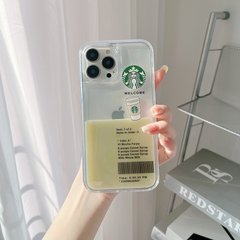 Переливающийся чехол для iPhone X/XS Starbucks с молочно-белыми сливками